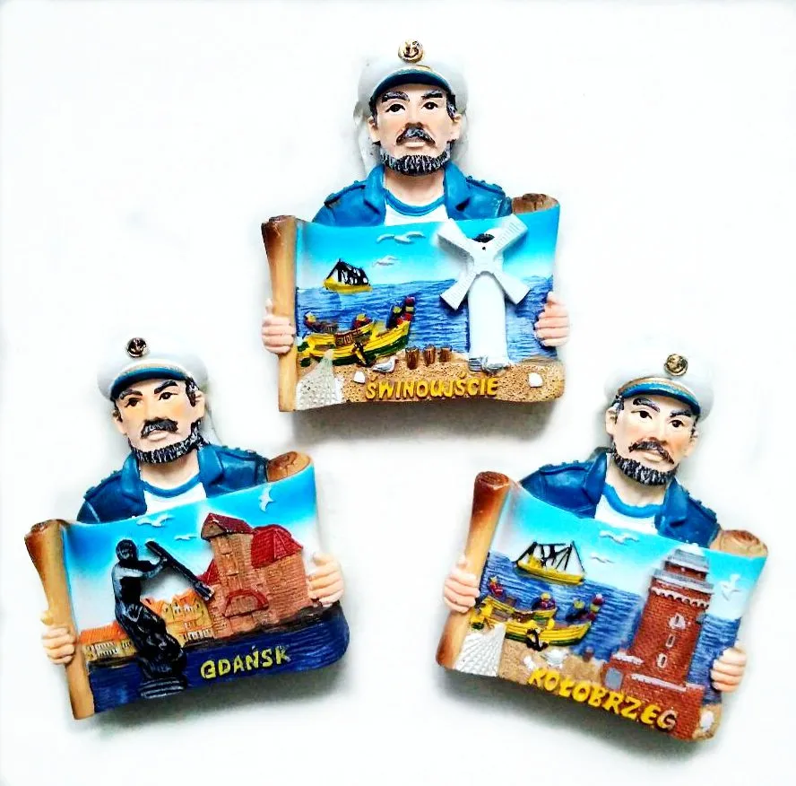 

Hot Sale Polish Captain Series 3D Fridge Magnets Tourism Souvenirs Refrigerator Magnetic Stickers Home Decortion