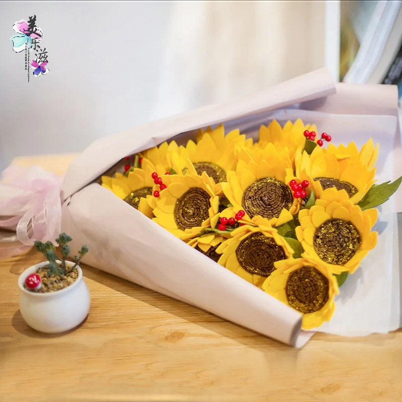 Свадебный букет с подсолнухами ручной работы букеты розами для вечеринки и