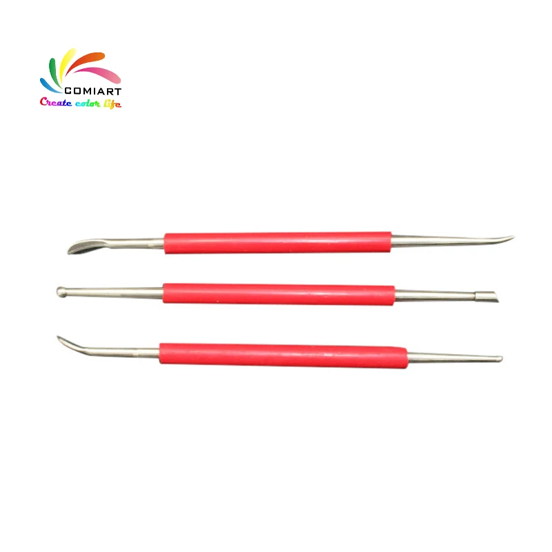 3 шт. Двойные головки красная сталь Керамика Глина стержень скульптура