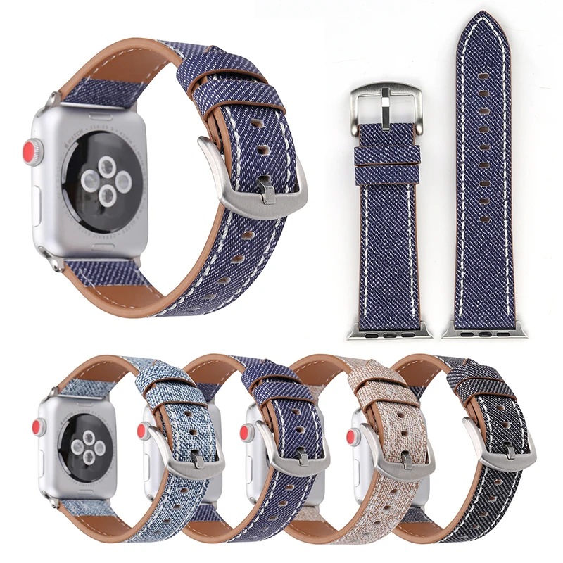Ремешок из натуральной кожи для Apple Watch Series 4 наручный стильный браслет с