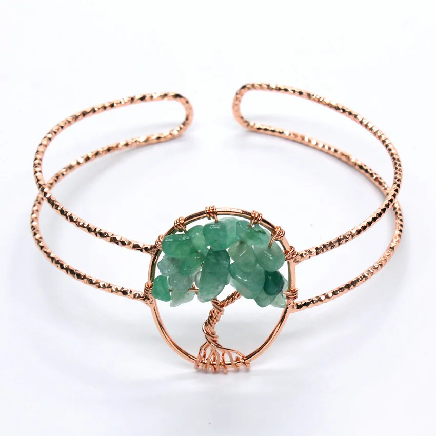 Трендовые уникальные браслеты цвета розового золота с бусинами натуральным