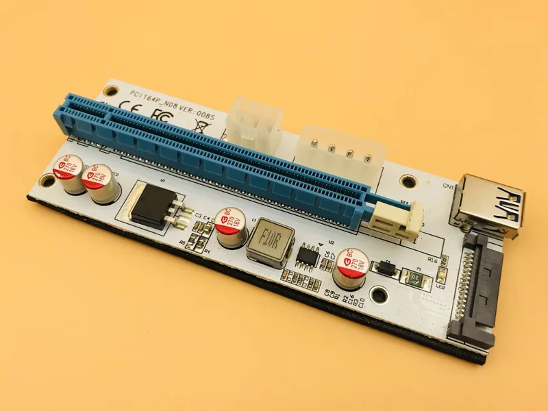 Новый Белый PCI E Riser 008 Express 1X 4x 8x 16x расширитель карта расширения 008S адаптер SATA 15pin