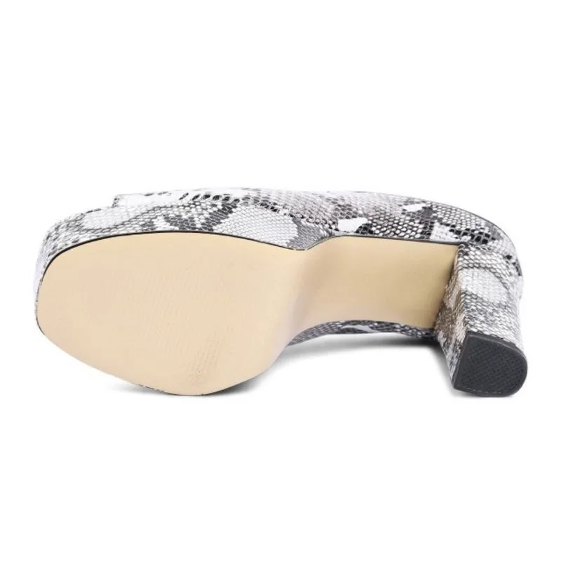 FITWEE/женские босоножки из натуральной кожи на высоком каблуке шлепанцы с открытым