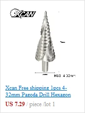 XCAN 1 шт. 6-35 мм шестигранный хвостовик с титановым покрытием прямой слот 13 шаг высокоскоростная стальная Дырокол Набор P6M5 шаг сверла