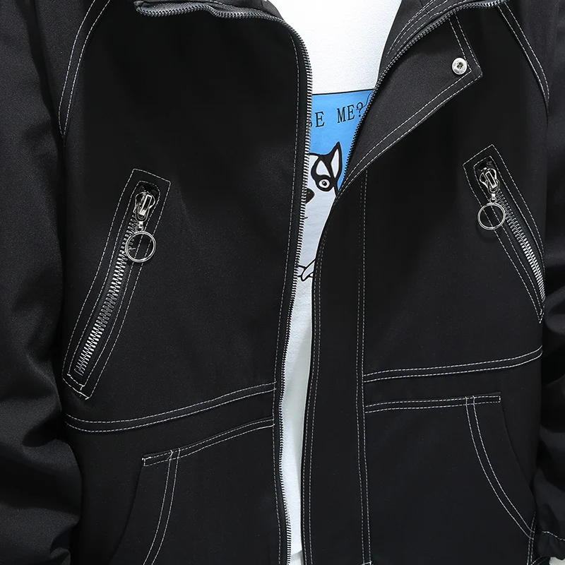 Мужская куртка бомбер черная Свободная в стиле хип хоп большие размеры 9XL 8XL 7XL