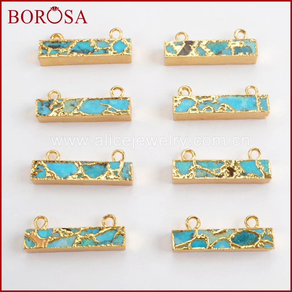 BOROSA 5/10 шт Золотой Цвет Медь натуральная бирюза соединитель Новый Бирюзовый