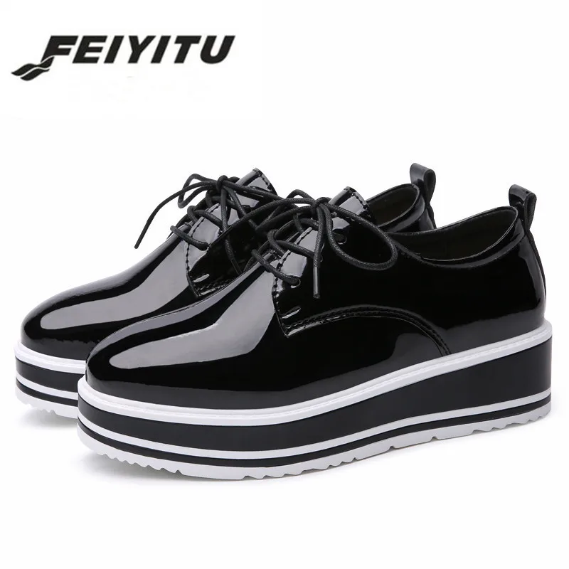 Женские туфли на плоской платформе feiyitu коллекция весна-осень 2018 года роскошные