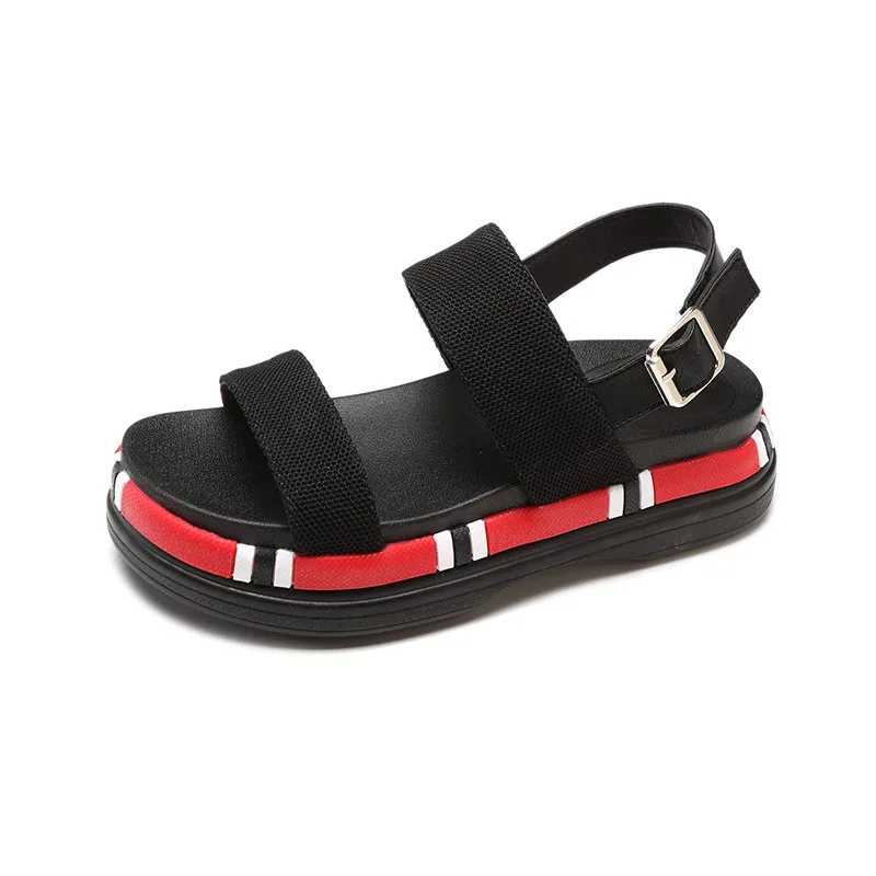 Новая женская обувь летние с узкими ремешками пряжкой на ремешке плоской подошве