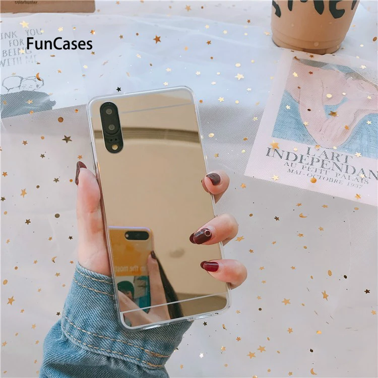 Мягкий чехол из ТПУ с зеркалом для huawei Y7 Pro Y9 P Smart плюс 2019 Y5 Y6 Prime 2018 Honor 8C 8X 7A 7C 8 9 10 Lite