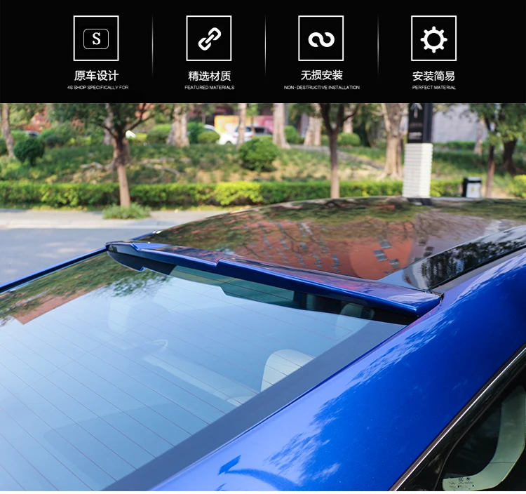 Для Honda Civic, спойлер на крышу, абс материал, заднее крыло, грунтовка, цветной задний спойлер для Honda Civic, спойлер на крышу