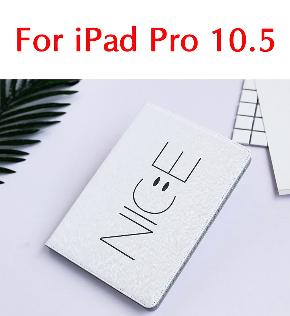 Чехлы из искусственной кожи для iPad Mini 4 3 2 1 iPad Pro 9,7 Pro 10,5 Smart Auto Wake Up Sleep противоударные крышки с держателем и подставкой ST13 - Цвет: White pro10.5