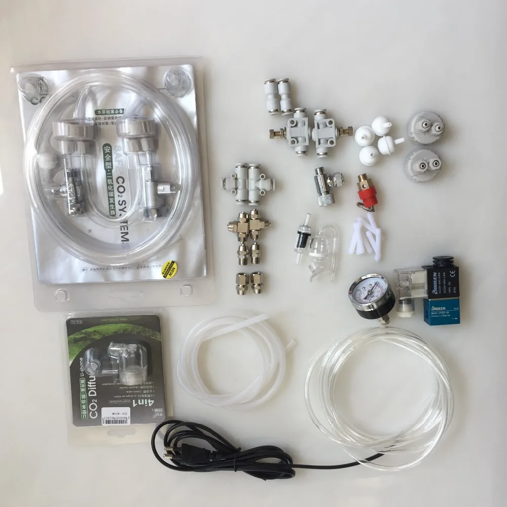 

CO2 Diffuser Tube Tube Valve Guage Bottle Cap Kit Guage Bottle Cap Kit 2-ways/3ways CO2 equipment parts accessories