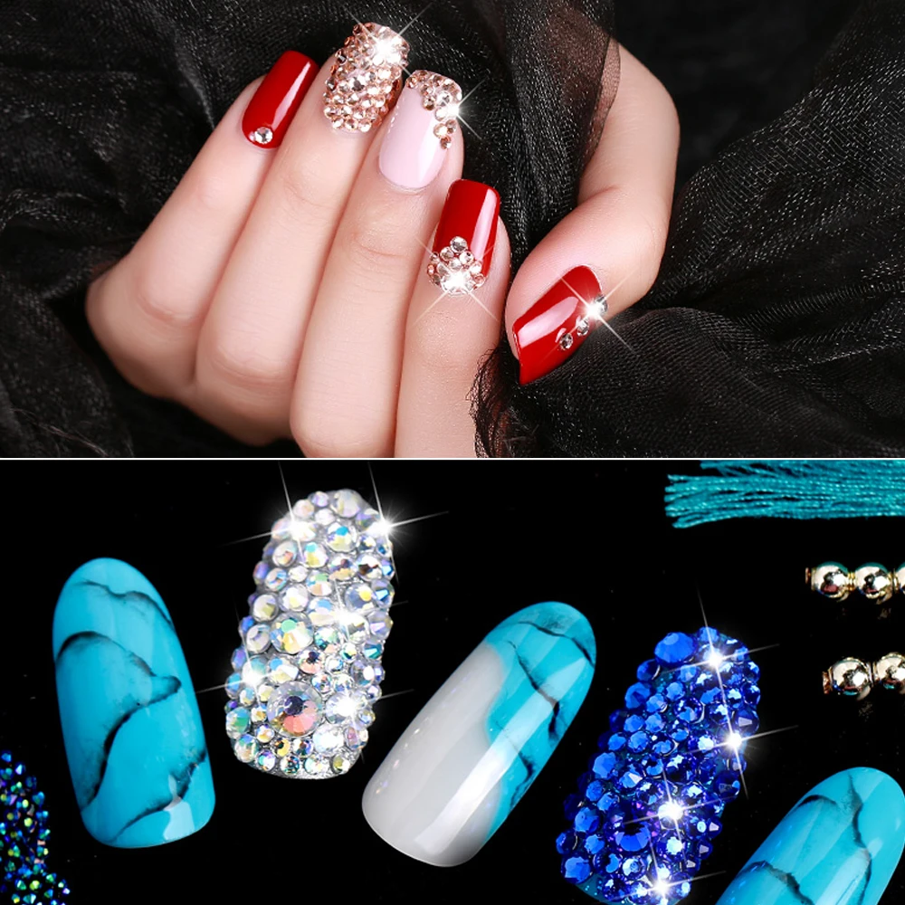 SS3 SS10 Стекло кристаллы для ногтей Стразы подвески нейл арта декоративная