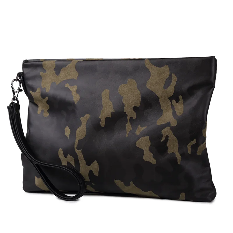 Camouflage green Дизайнерский бренд, мужской клатч, большая вместительность, органайзер, кошелек для мужчин, повседневная мужская кожаная удобная сумка, кошелек, сумка для денег, Masculina - Цвет: Camouflage green