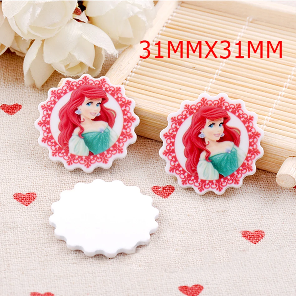 50 шт. Смешанная милая маленькая Русалочка плоская полимерная фигурка мультяшный