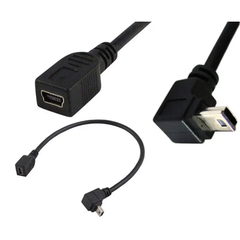 Мини USB 5 контактный Удлинительный кабель с углом понижения 0 25 м|Компьютерные
