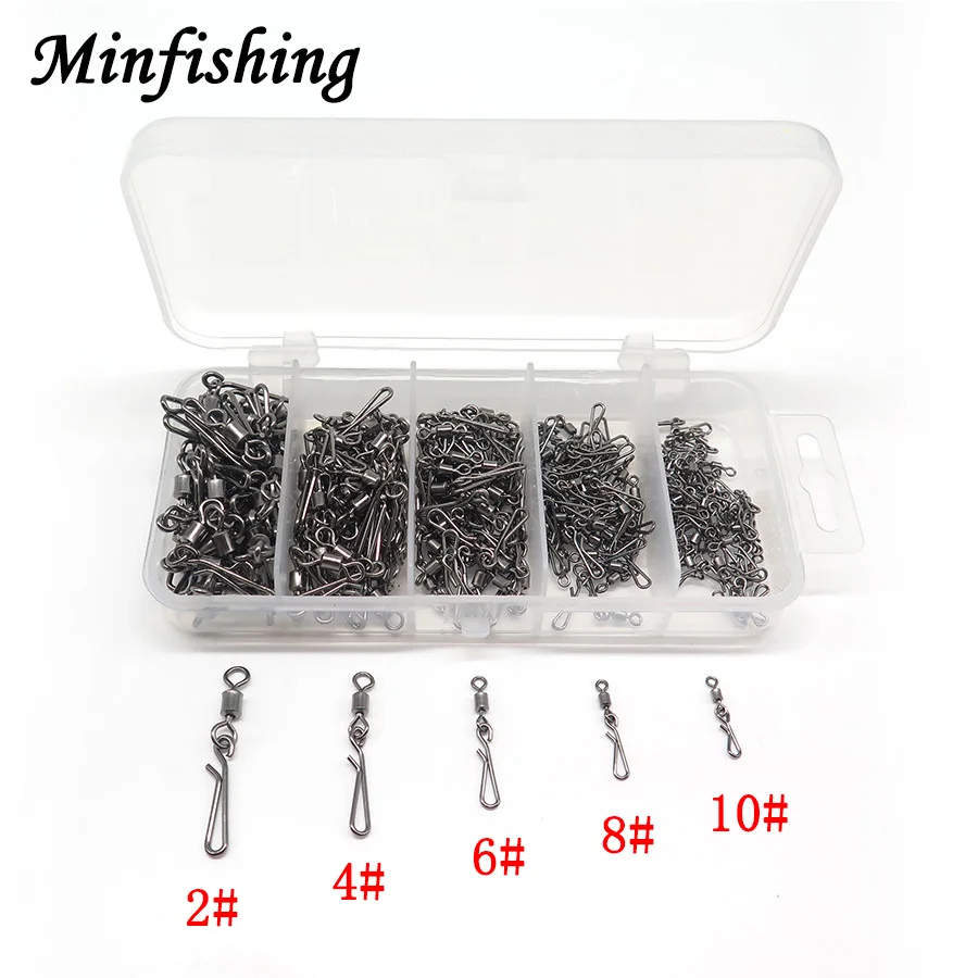 Minfishing 250 шт./лот поворотный Рыболовный MS + GS из нержавеющей стали роликовый
