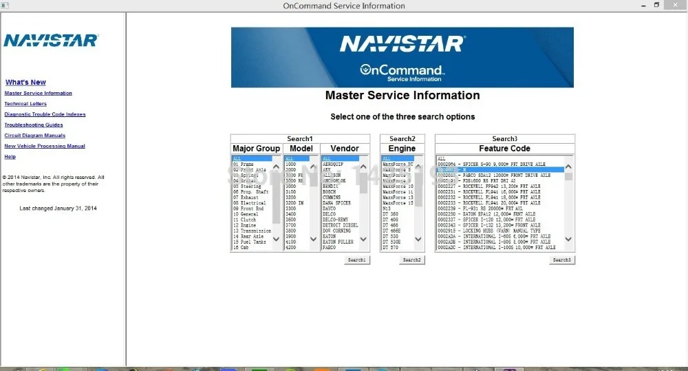 Международный грузовик ISIS - Navistar OnCommand информация об обслуживании 7-2014 |