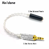 free shipping haldane 2 5mm trrs balanced female to 3 5mm stereo male hi end audio adapter 7n silver plated cable