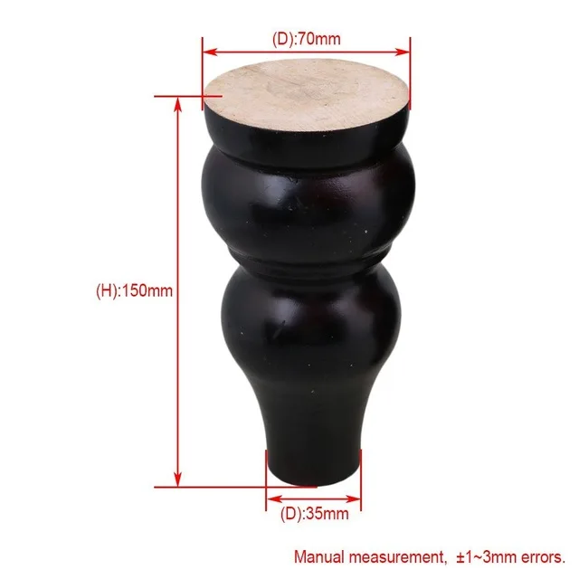 15cm Black 8-15 см белый и черный деревянный тыква-образный мебель стол диван стол ножки ног пакет из 4 - Цвет: 15cm Black