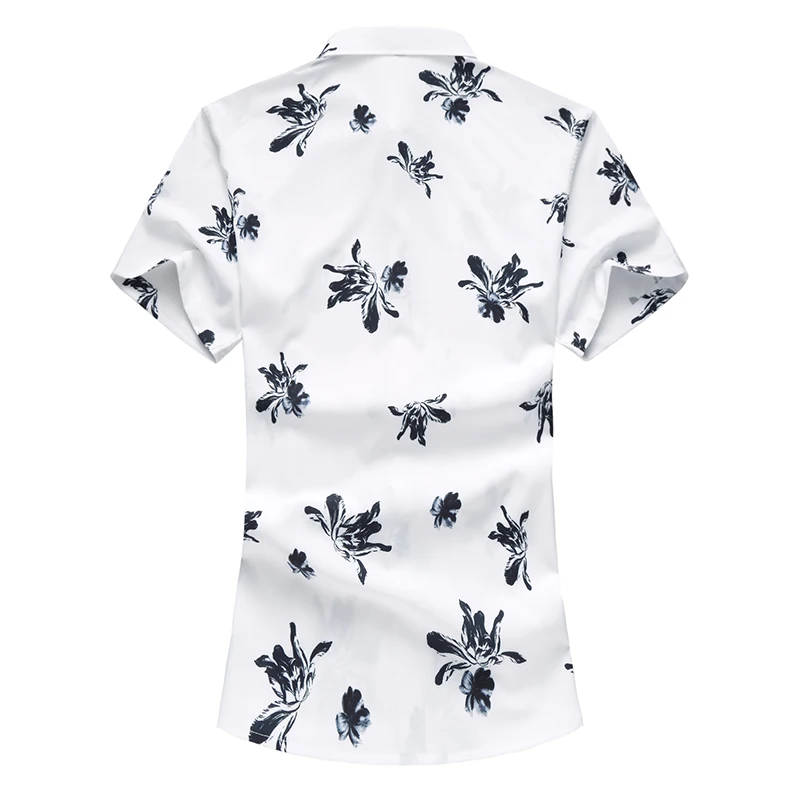 Men's Casual Shirts New Fashion Chinese Style Ink Painting Short Sleeve Shirt Men Flower Hawaiian Beach Plus M-7XL | Мужская одежда