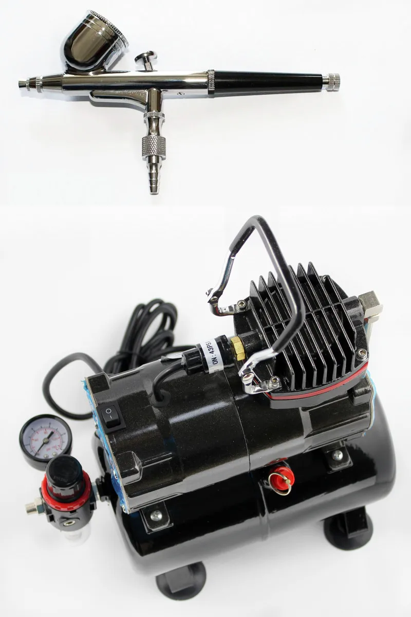 ABEST Mini Air Compressor with Tank W/ Water Filter Portable Airbrush for Painting Tattoo AS186K | Красота и здоровье