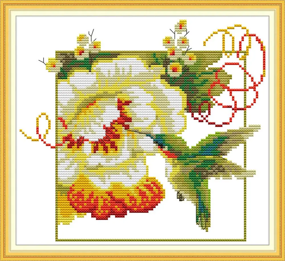 

Hummingbird 3 cross stitch kit aida 14ct 11ct count print canvas cross stitches needlework embroidery DIY handmade