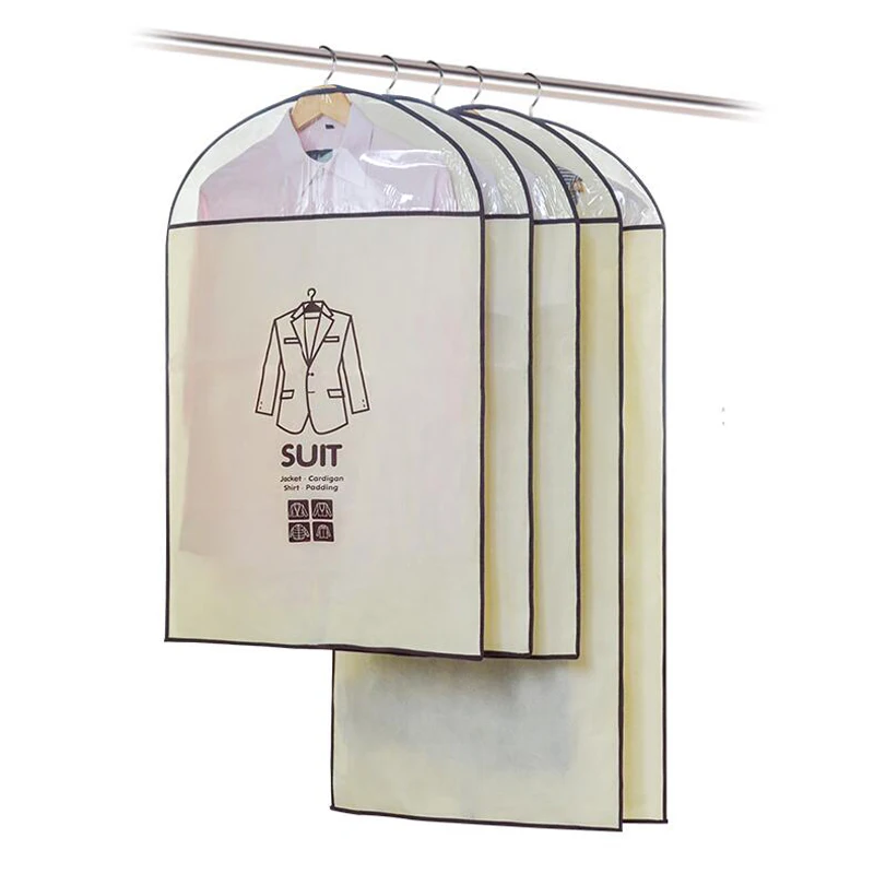5Pcs Large Capacity Cloth Hanging Suit Coat Dust Cover Protector Wardrobe Storage Bag Garment Zipper | Дом и сад