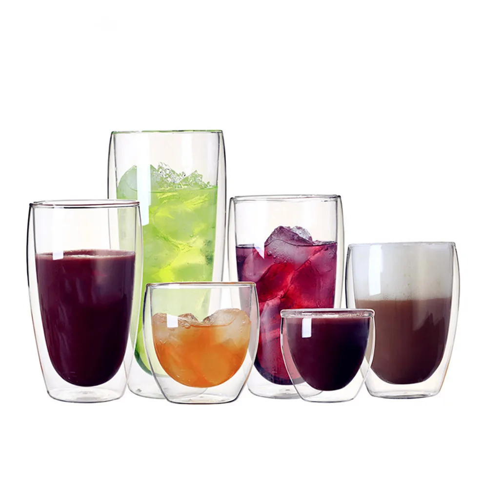 Bodum дизайн с двойными стенками Стеклянная креативная кофейная чашка сока кружка для молока 80-650 мл пивной стакан для коктейлей es Insulation Verre