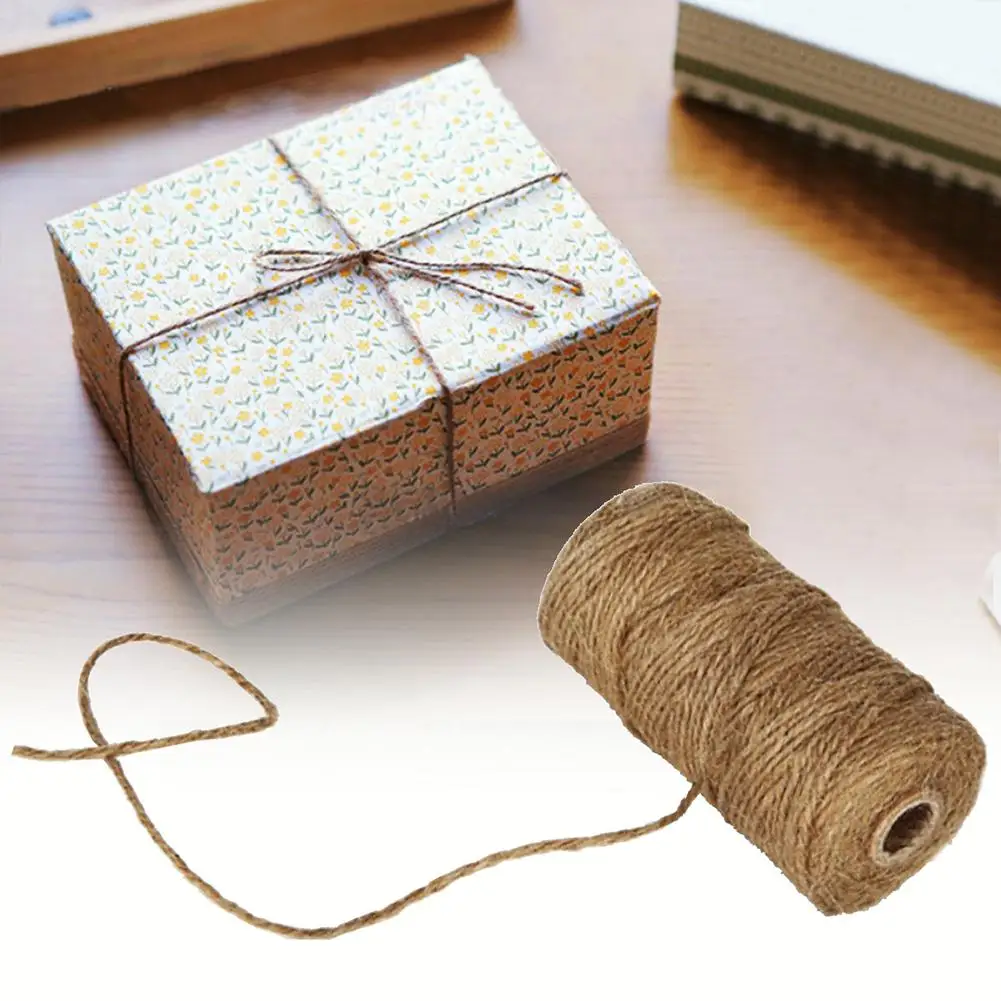 100 м DIY мягкий натуральный Шпагат Веревка из натурального джута два тонких