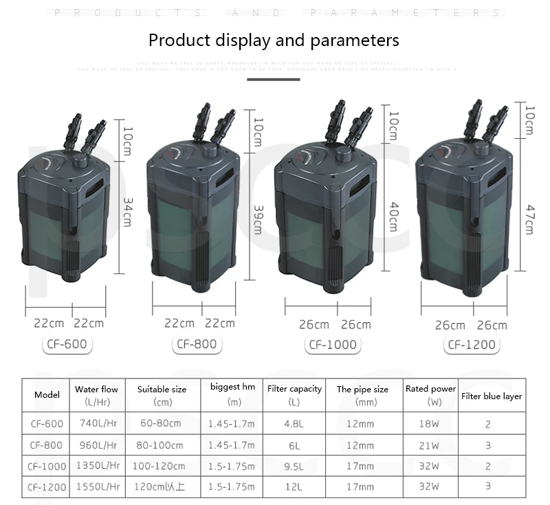 ATMAN CF 600 800 1000 1000 1200 биохимический фильтр для аквариума. CF600 CF800 CF1000 CF1200 рыбы резервуар для воды фильтр для очистки воды
