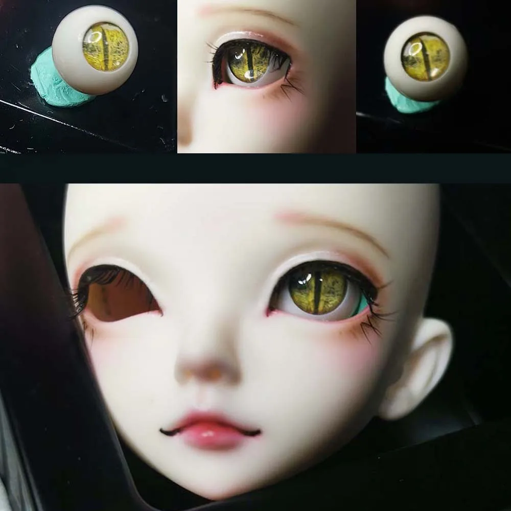 Bjd глаза желтые змеи 1/4 1/3/6 1/8 BJd Кукла SD MSD Игрушка аксессуары 8 мм 10 12 14 20 22 принт