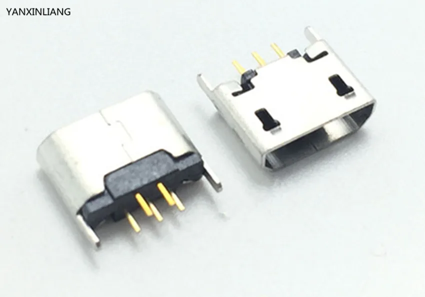 10 шт. плоский разъем MICRO USB вертикальный 5-контактный на 180 градусов для стандарта