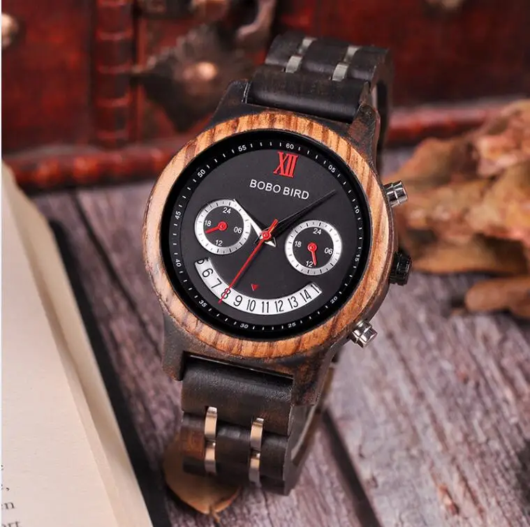 Size 40mm BOBO BIRD Lover's деревянные часы для мужчин и женщин улыбающееся лицо деревянные Кварцевые женские наручные часы Показать подарок на свидание Cuostom логотип saat erkek - Цвет: Size 40mm