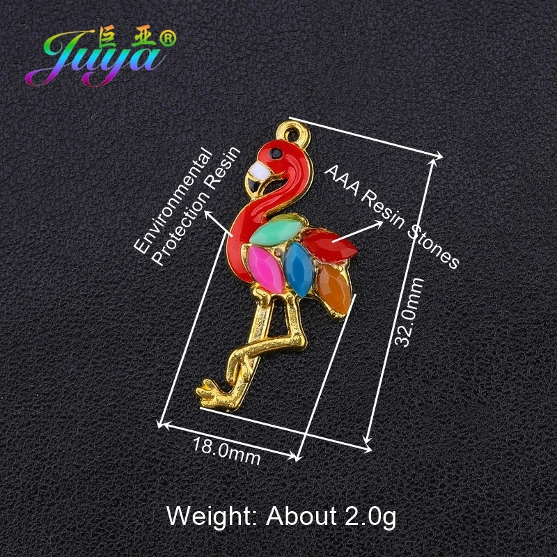 Золотые/блестящие яркие эмалевые Подвески ручной работы в виде фламинго птицы
