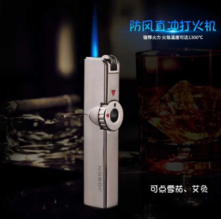 With Keychain gas Lighter Blue Flame Spray Gun Electronic 1300C Butane Torch Turbo Cigar Cigarette Lighters | Дом и сад