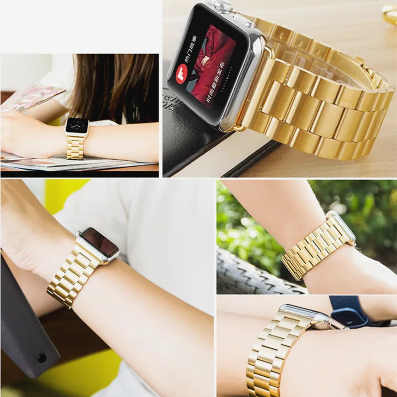 Ремешок для Apple Watch, ремешок 38 мм, розовое золото, нержавеющая сталь, металлический ремешок, браслет для Apple Watch, ремешок 38 мм, 42 мм, для мужчин и женщин