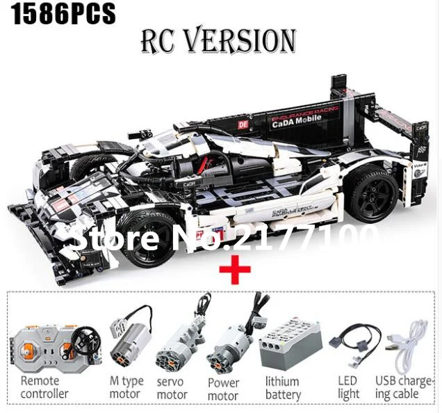 Motorized VERSION C61016 Technic Серии Гибридный гоночный автомобиль моторизованный Модель Строительные блоки классический автомобиль-Стайлинг MOC-5530 игрушки - Цвет: Motorized VERSION