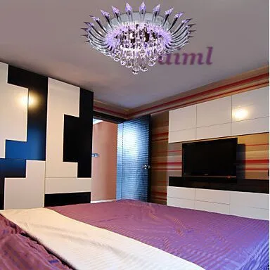 Светодиодный ная лампа k9 Crystal Flush Mount с пультом дистанционного управления G4 Bulb 85-240v