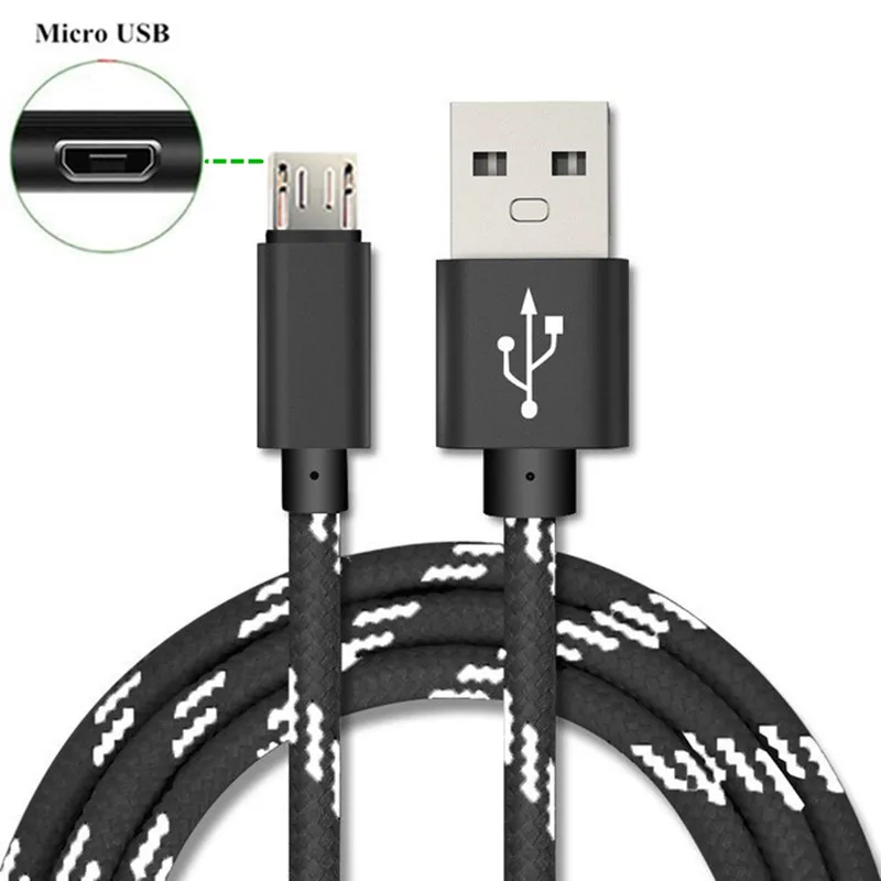 1 м 2 Micro USB зарядное устройство провод нейлоновый шнур + для путешествий ЕС Samsung Galaxy