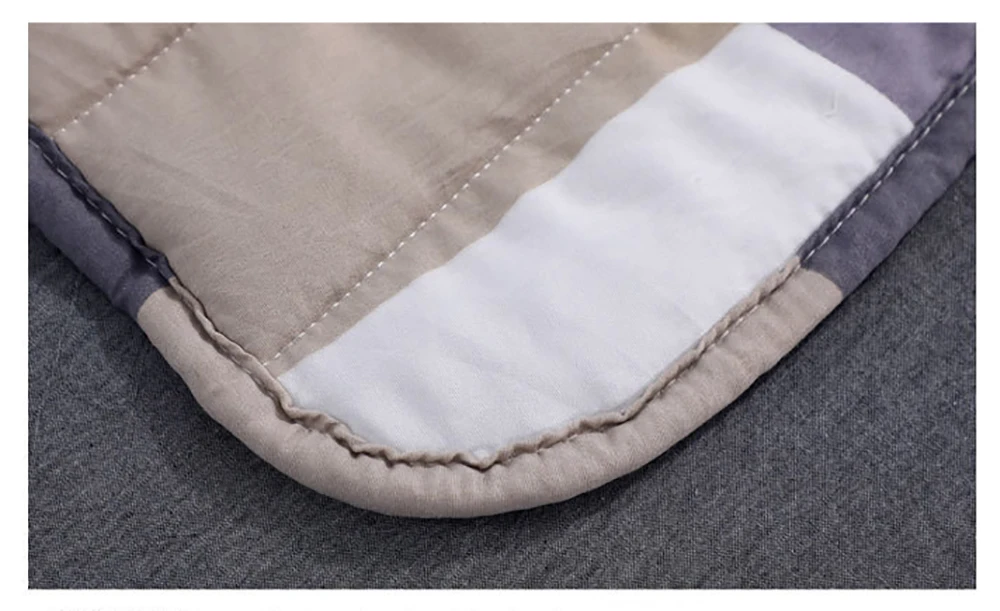 Summer Cotton Blend Quilt Quilted Soft Breathable Air Condition Quilts Blanket Thin Stripe Plaid Comfortfer Bed Cover Bedding