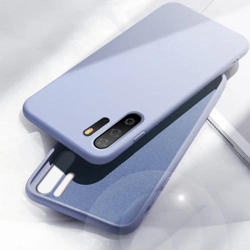 Gray Жидкий силиконовый чехол s для huawei P30 Lite P20 Pro P10 Plus Nova 3 3i 4 чехол для телефона для huawei mate 9 10 20 X конфетный чехол - Цвет: Gray