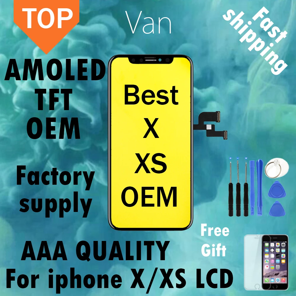 Оригинальный ЖК дисплей для iphone X S Max XS TFT AMOLED OEM с дигитайзером экран в сборе