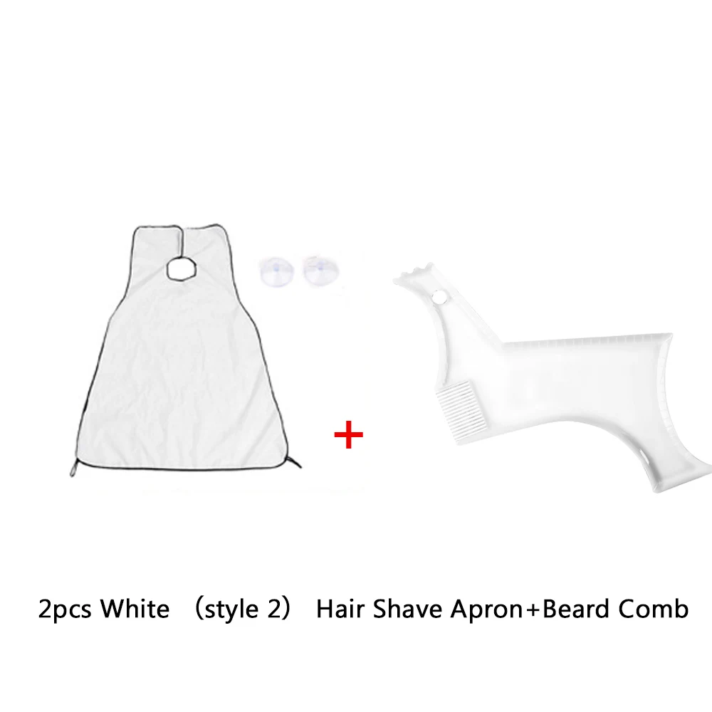 white shave a comb 2 2шт Мужская Борода формирующий стиль формирующий гребешок водонепроницаемый передник для бороды лица Медведь Барб инструмент красоты для бритья волос отделка Шаблоны - Цвет: white shave a comb 2