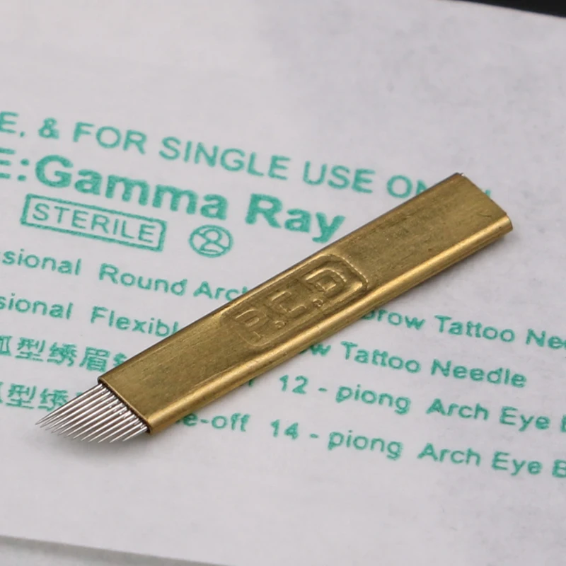 Оптовая продажа 500 шт. микроблейдинг иглы 12 pin pcd Lamina Tebori жесткий гибкий Зубцов