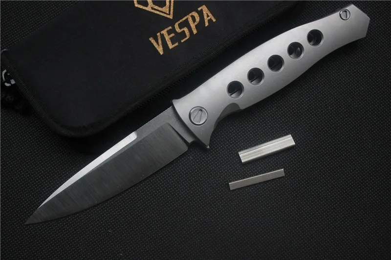 Бесплатная доставка VESPA knifeTom Майо Лезвие ПСК-S35VN (Пятна/Пятно + StoneWash) Ручка: TC4 на