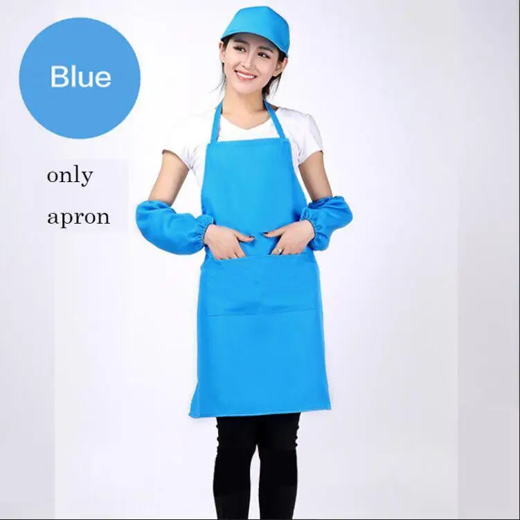 only apron blue Модный фартук в стиле унисекс, Карманный шеф-повара, для дома, кухни, ресторана, ногтей, кофейня, кухонная посуда, ремесло, для выпечки, для приготовления пищи, с логотипом, 10 шт - Цвет: only apron blue