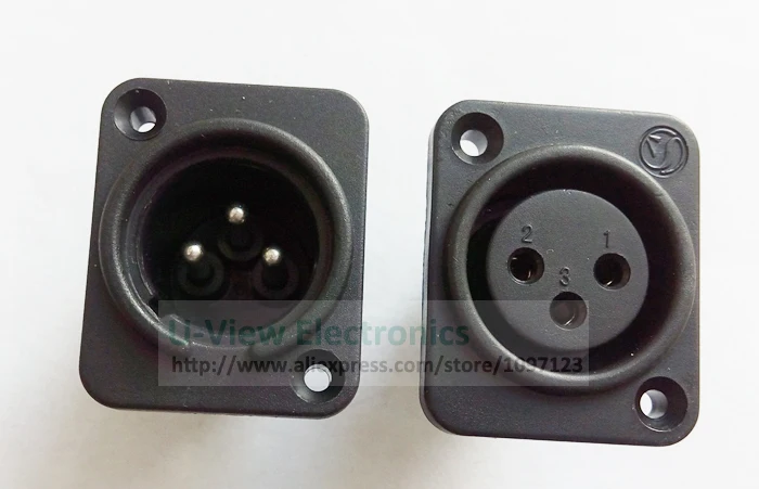 NCHTEK XLR коннектор 3 полюсный/3 контактный панельный кронштейн Мужская и женская