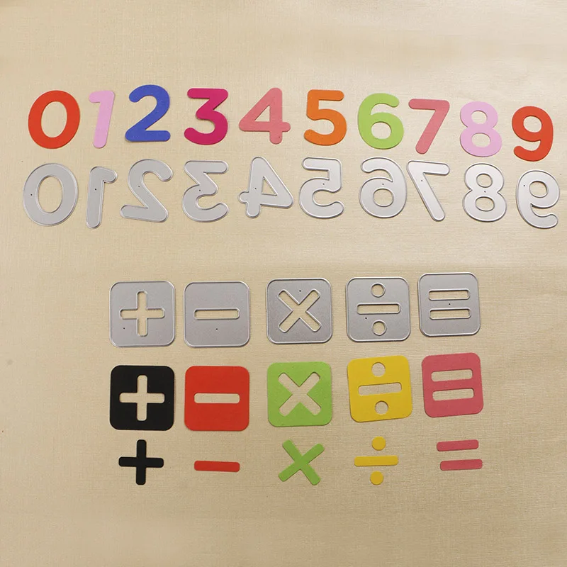 DUOFEN штампы для резки металла математические цифры и рабочий знак трафарет DIY