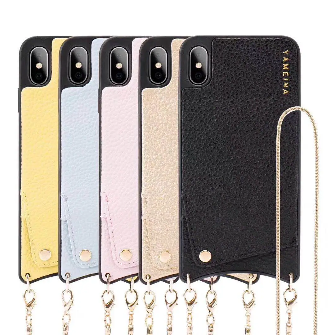 Простой Кожаный чехол-кошелек для кредитных карт чехол-бампер чехол через плечо